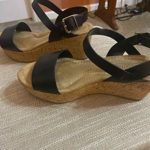 Black Wedge Sandal